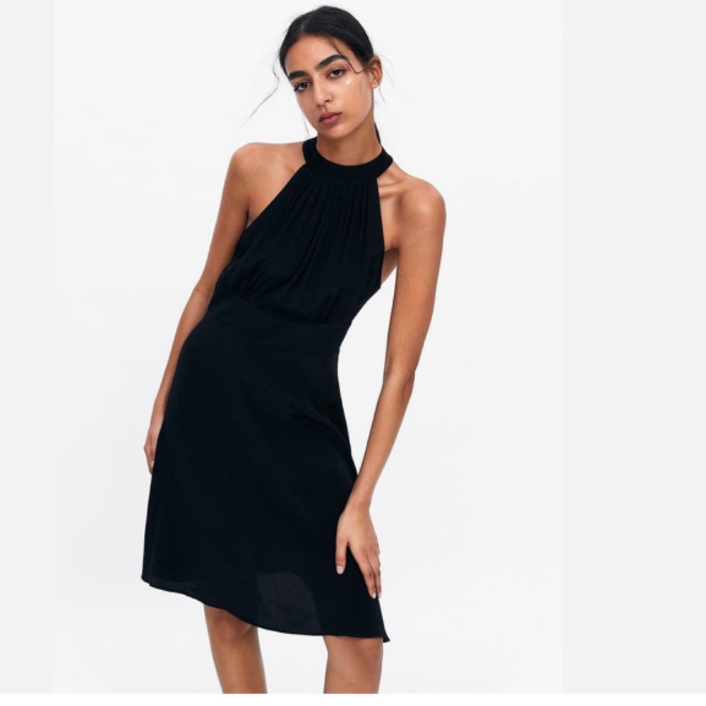Zara black halter dress